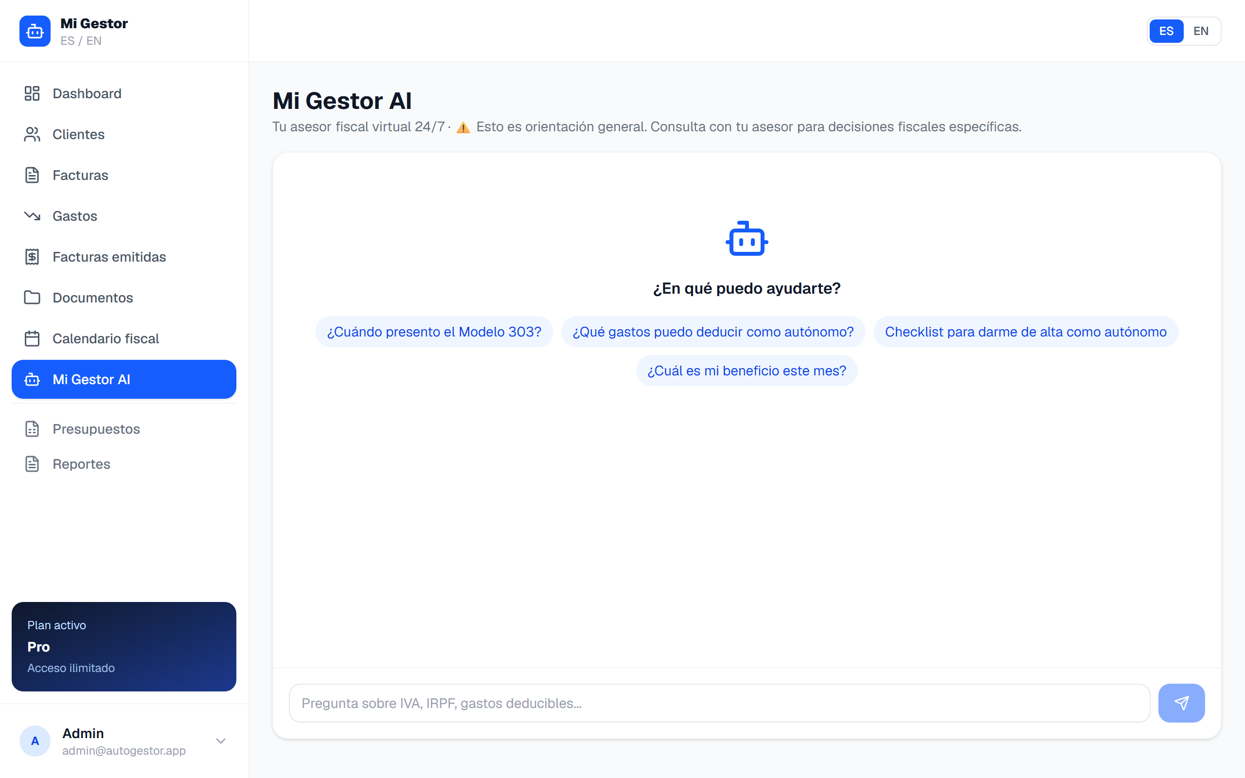 Pregunta al Gestor AI